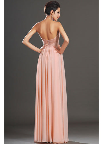 Pearl Pink 100D Chiffon A-line Sweetheart Bridesmaid Formal Dress(BDJT1422)